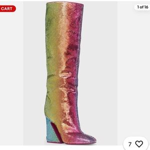 Dolce & Gabbana rainbow Sequin high tall boot